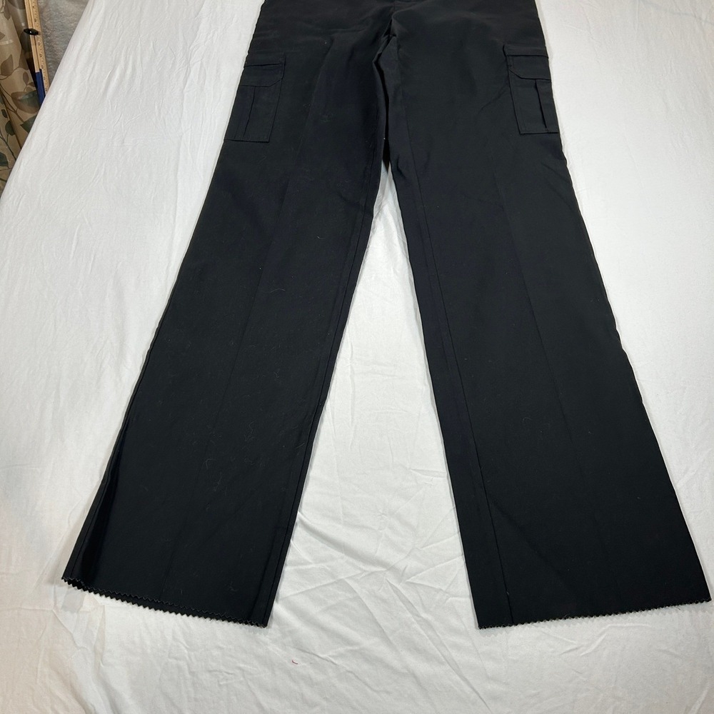 Dickies Women Black Cargo Work Pants Wide Leg Raw Hem Utility Streetwear 10x37 - Picture 3 of 11